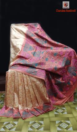 Pure Silk Kantha Batik Saree