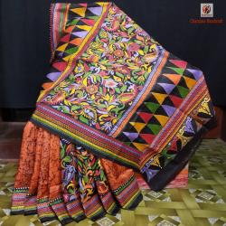 Bangalore Silk Kantha Batik Saree 